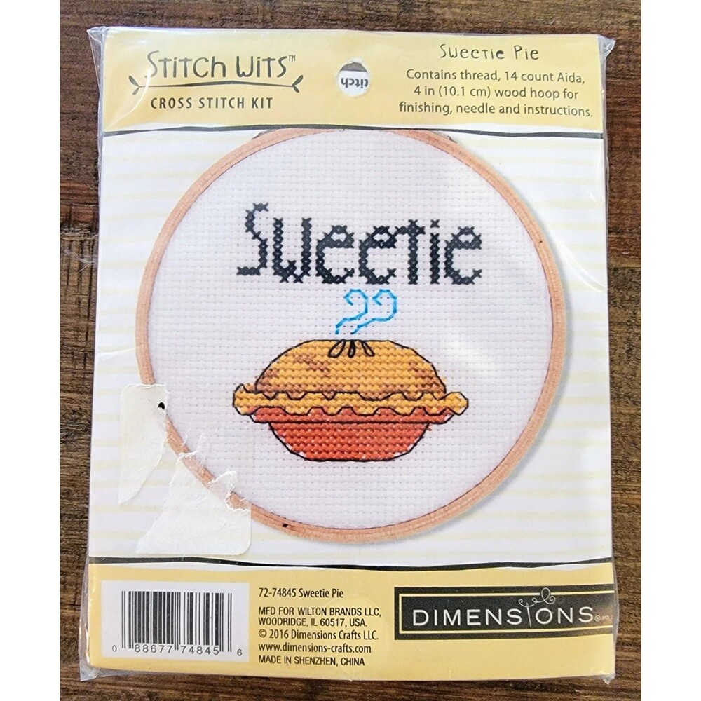 Dimensions Stitch Wits 4" Hoop Cross Stitch Kit Sweetie Pie NEW